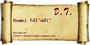 Dombi Tádé névjegykártya
